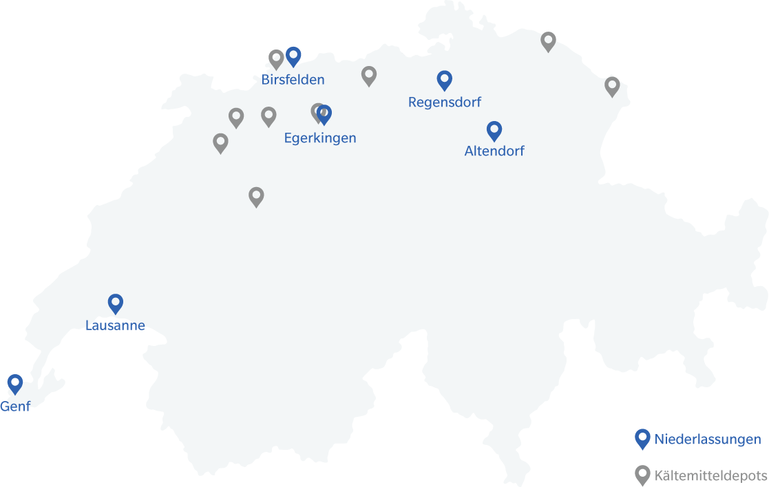 Schweizkarte Standorte